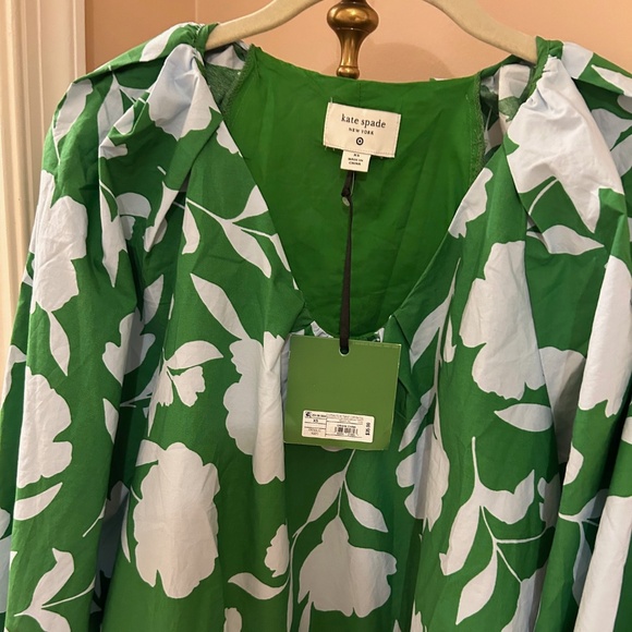 Kate Spade Green and White Floral Mini Dress - Picture 2 of 8
